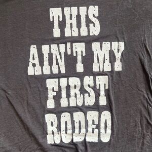 Gray Graphic Tee with White Text